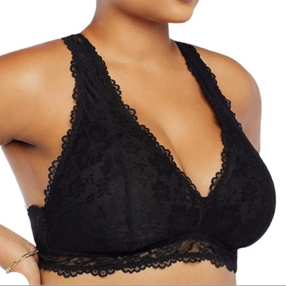 New SAVAGE X FENTY Black Floral Lace Bralette 1X - Picture 1 of 10